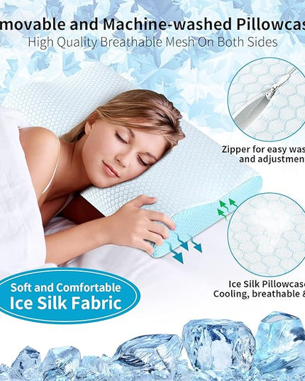 Memory Foam Pillows Neck Pillow Bed Pillow for Sleeping Ergonomic Cervical Pillow Orthopedic Contour Pillow for Side Back Stomach Sleeper - LeafyLoom