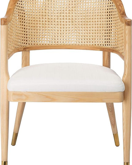 Safavieh Couture Home Collection Rogue Natural Rattan Living Room Dining Accent Chair (Fully Assembled) SFV4106B - LeafyLoom
