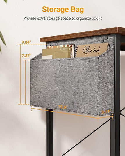 CubiCubi 40 Inch Small L Shaped Computer Desk with Storage Shelves Home Office Corner Desk Study Writing Table, Deep Brown - LeafyLoom