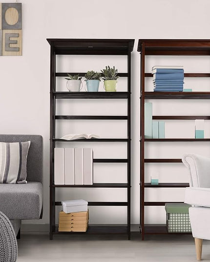 Casual Home Mission Style 5-Shelf Bookcase, Walnut - LeafyLoom
