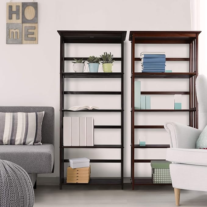 Casual Home Mission Style 5-Shelf Bookcase, Walnut - LeafyLoom