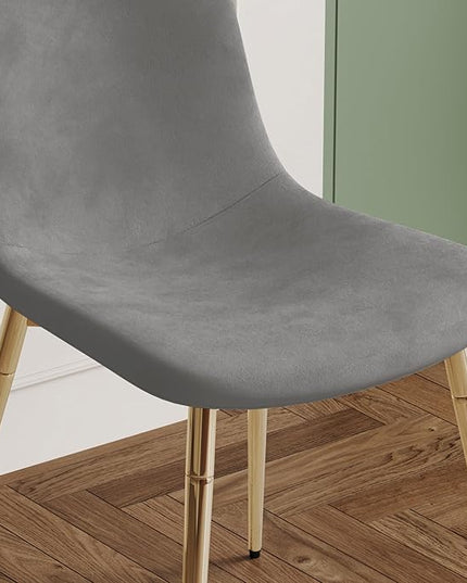 NicBex Haerin-SD-00340-LWJ Dining Chairs, 17.7"x19.7"x34.3", Grey and Gold - LeafyLoom
