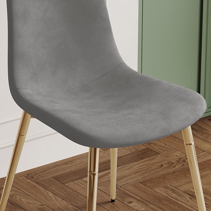 NicBex Haerin-SD-00340-LWJ Dining Chairs, 17.7"x19.7"x34.3", Grey and Gold - LeafyLoom