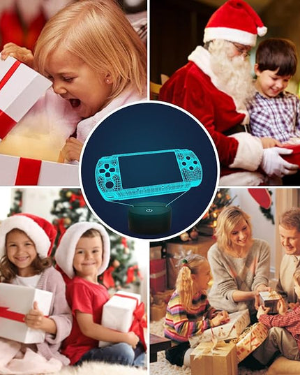 Attivolife Gameped 3D Illusion Lamp, handheld Game Console Night Light with Remote Control + Timer 16 Color Change Lamps Kids Gamer Room Decor Plug in Cool Festival Birthday Gifts for Boys Men Child - LeafyLoom