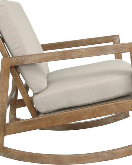 Signature Design by Ashley Novelda Coastal Upholstered Accent Chair, Beige - LeafyLoom