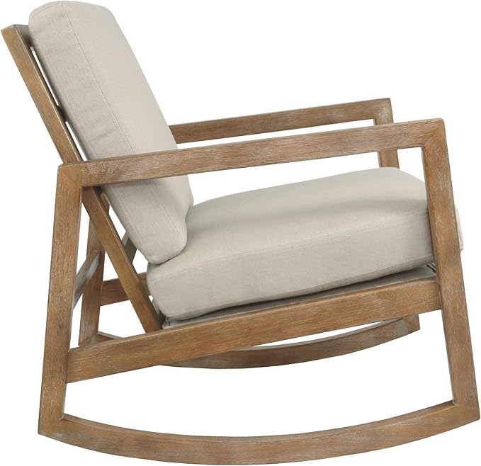 Signature Design by Ashley Novelda Coastal Upholstered Accent Chair, Beige - LeafyLoom