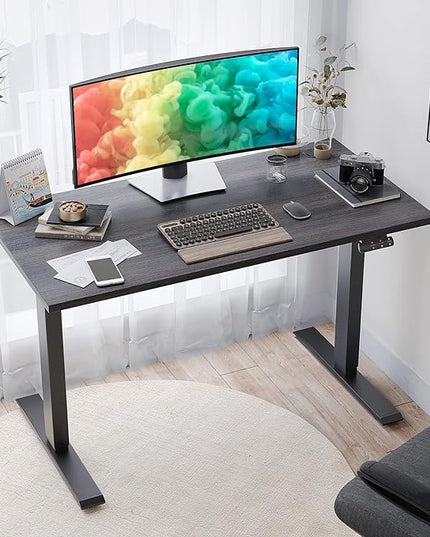 Sunon Sit Laptop Computer Writing Workstations with 3 Pre-Set and USB Port 48" for Home Office Smart Advanced Standing Desk, Grey - LeafyLoom