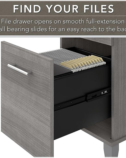 Bush Furniture Somerset 72W Office Desk with Drawers in Platinum Gray - LeafyLoom