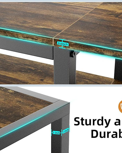 Aquzee Large TV Stand for up to 85 Inch TVs, Under TV Console Table with 3-Tier Shelves, Industrial Retro TV Cabinet and Entertainment Center for Living Room, Bedroom, Gaming Room - LeafyLoom