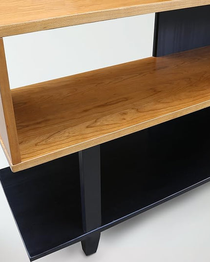 American Trails Creek Solid Wood Tv Stand, Natural Cherry, Black - LeafyLoom