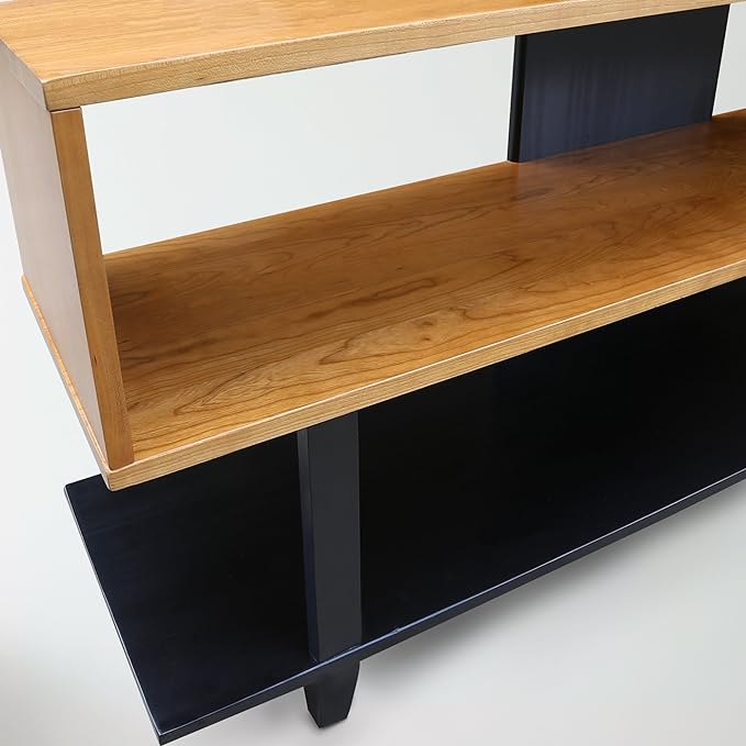 American Trails Creek Solid Wood Tv Stand, Natural Cherry, Black - LeafyLoom
