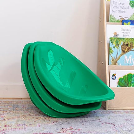 ECR4Kids Leaf Floor Seat, Rocker Chair, Emerald, 6-Piece - LeafyLoom
