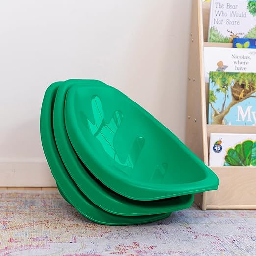 ECR4Kids Leaf Floor Seat, Rocker Chair, Emerald, 6-Piece - LeafyLoom