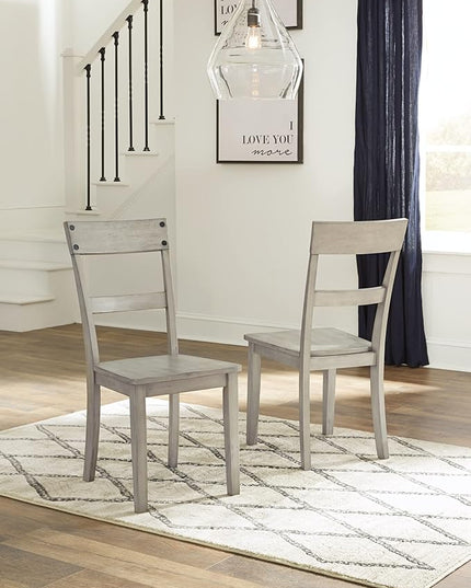 Signature Design by Ashley Loratti Modern Farmhouse 18" Weathered Wood Dining Chair, 2 Count, Gray - LeafyLoom