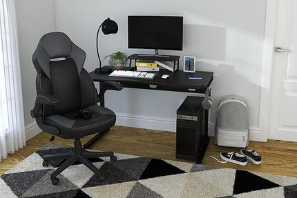Signature Design by Ashley Lynxtyn Contemporary 48" Home Office Writing Desk, Black - LeafyLoom