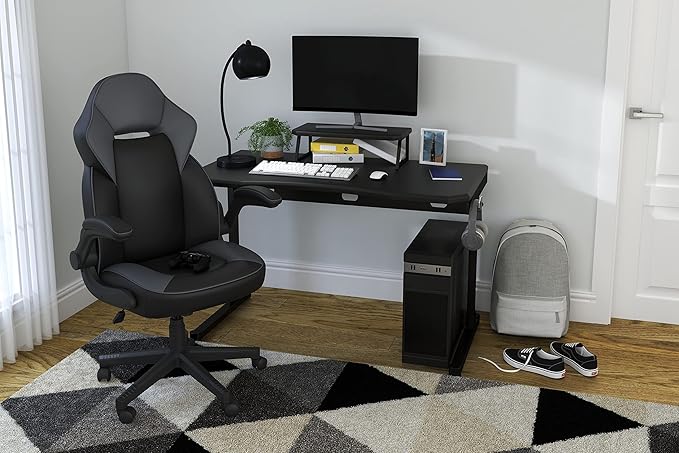 Signature Design by Ashley Lynxtyn Contemporary 48" Home Office Writing Desk, Black - LeafyLoom