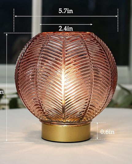 Battery Powered Lamp, Cordless Table Lamps Battery Operated Lamp for Bedside Nightstand, Small Lamps for Living Room Decorative Table Battery Lamp Bedroom-Red - LeafyLoom