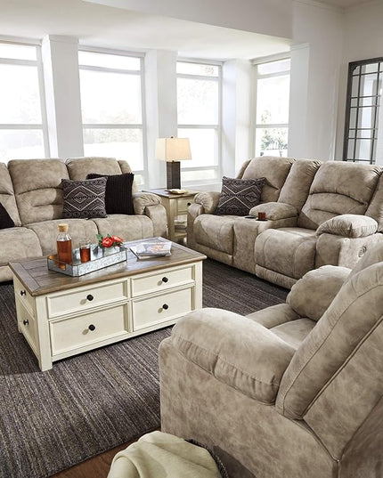 Signature Design by Ashley Bolanburg Farmhouse Lift Top Coffee Table with Drawers, Antique Cream & Brown - LeafyLoom