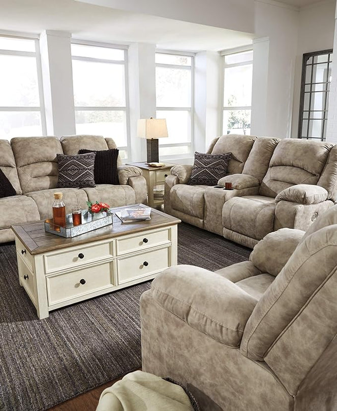 Signature Design by Ashley Bolanburg Farmhouse Lift Top Coffee Table with Drawers, Antique Cream & Brown - LeafyLoom
