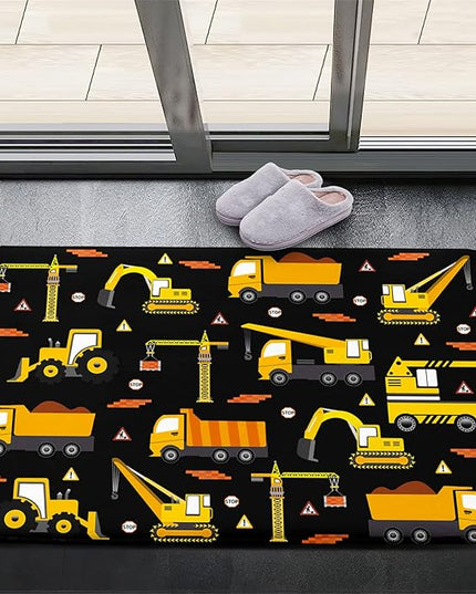 Car Track Rug Construction Play Mat Car Rug for Boys Room Kids Rugs for Playroom Construction Mat for Kids Car Rug for Boys Room Construction Decor for Boys Room,Black 2'×3' - LeafyLoom