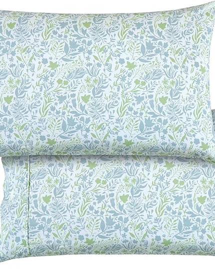 Elegant Comfort Softest and Coziest 6-Piece Sheet Set - 1500 Premium Hotel Quality Microfiber - Deep Pocket, Wrinkle Resistant 6-Piece Floral Bed Sheet Set, King, Anita Green - LeafyLoom