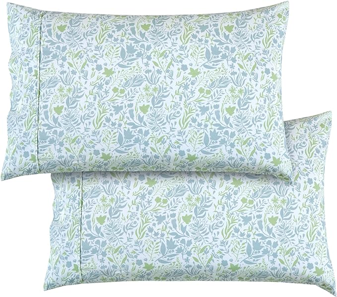 Elegant Comfort Softest and Coziest 6-Piece Sheet Set - 1500 Premium Hotel Quality Microfiber - Deep Pocket, Wrinkle Resistant 6-Piece Floral Bed Sheet Set, King, Anita Green - LeafyLoom