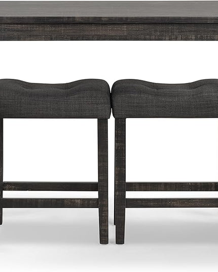 NicBex Kitchen Table for 2 Modern Dining Table Dining Room Table Set Wood 3-Piece Counter Height Dining Set for Kitchen, Bar, Living Room, Breakfast Nook, Small Space, Gray - LeafyLoom