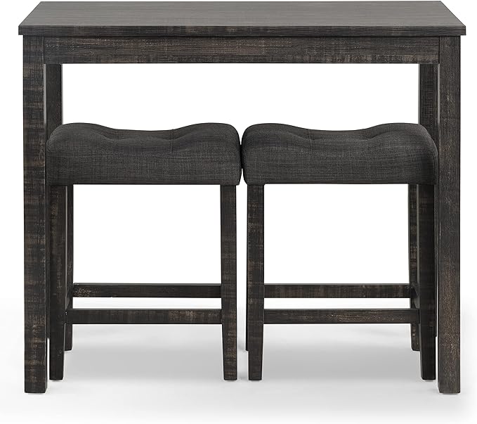 NicBex Kitchen Table for 2 Modern Dining Table Dining Room Table Set Wood 3-Piece Counter Height Dining Set for Kitchen, Bar, Living Room, Breakfast Nook, Small Space, Gray - LeafyLoom