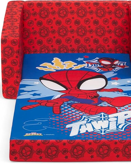 Delta Children Marvel Spidey and His Amazing Friends Cozee Flip-Out Chair - 2-in-1 Convertible Chair to Lounger for Kids - LeafyLoom