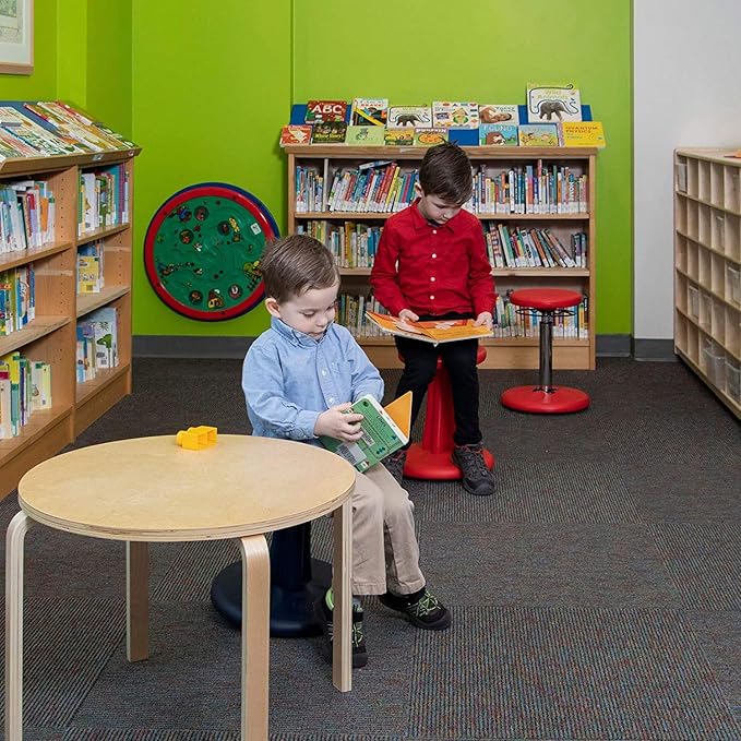 Kore Kids Preschool Wobble Chair - Flexible Seating Stool for Classroom, Preschool, Kindergarten & Elementary School - Age 4-5 yrs, Red (12in) - LeafyLoom