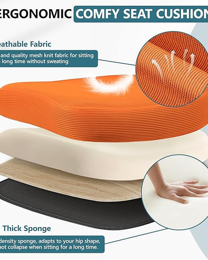MINLOVE Office Chair Ergonomic Desk Chair with Adjustable Lumbar Support and Height, 90° Flip-up Armrests, Ergo Desk Chairs with Wheels, Home Work Use (Orange) - LeafyLoom