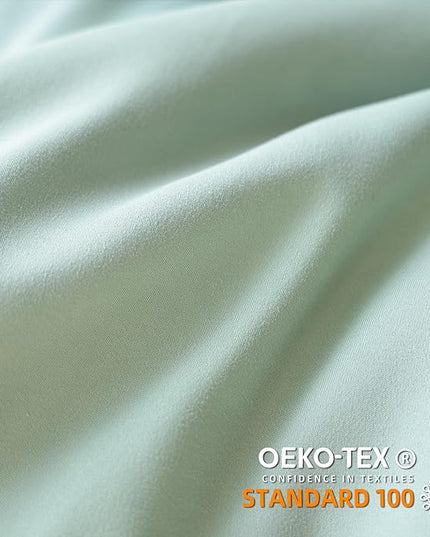 JANZAA California King Comforter Set Sage Green Comforter 3PCS Soft Fluffy Boho Comforter Vintage Farmhouse Bed (1 Ruffle Comforter with 2 Pillowcases) Shabby Chic Bedding for All Season - LeafyLoom