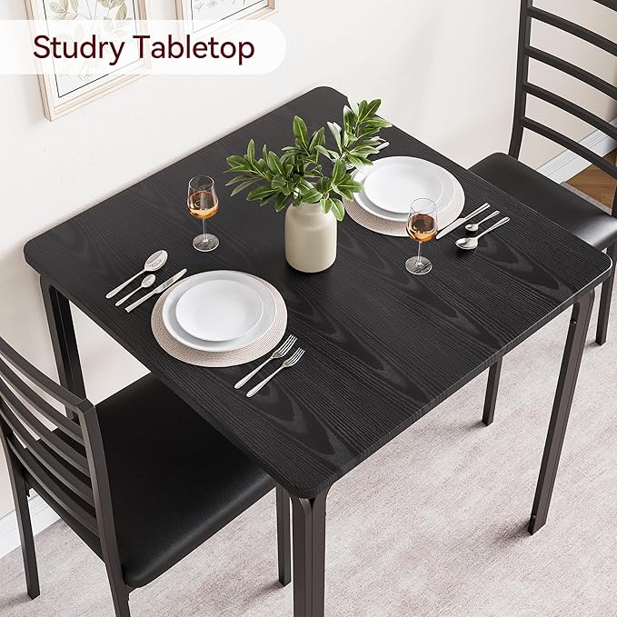 IDEALHOUSE Table for 2 Kitchen-and-Dining-Room-Sets, 29.1329.1329.93, Black - LeafyLoom