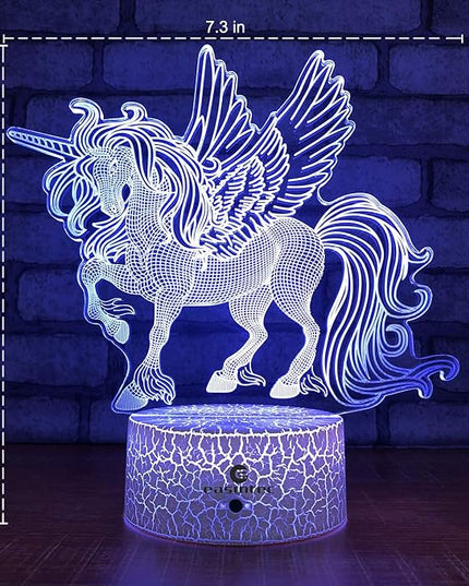easuntec Unicorn Gifts Night Lights for Kids with Remote & Smart Touch 7 Colors + 16 Colors Changing Dimmable Unicorn Toys 1 2 3 4 5 6 7 8 Year Old Girl Gifts (Unicorn 16WT) - LeafyLoom