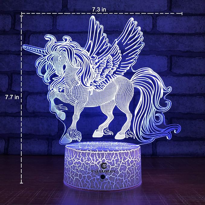 easuntec Unicorn Gifts Night Lights for Kids with Remote & Smart Touch 7 Colors + 16 Colors Changing Dimmable Unicorn Toys 1 2 3 4 5 6 7 8 Year Old Girl Gifts (Unicorn 16WT) - LeafyLoom