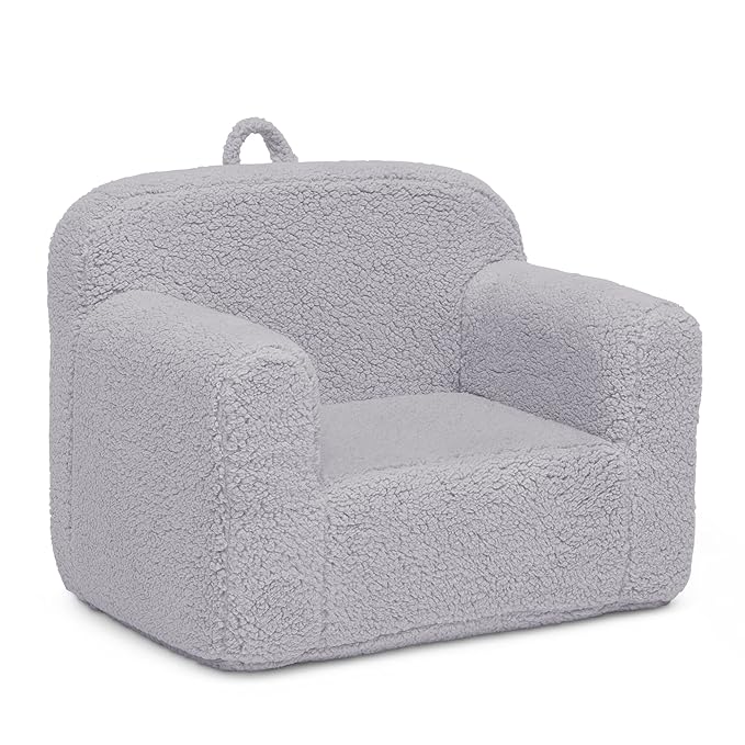 Delta Children Cozee Sherpa Chair, Grey - LeafyLoom