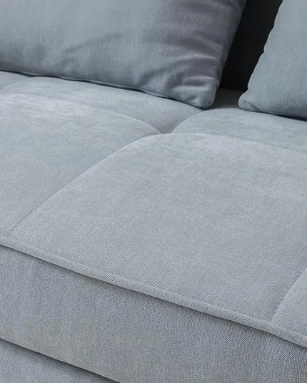 3-in-1 Multi-Functional Convertible Sofa, Chenille Sleeper Couch Pull-Out Bed, Loveseat Chaise Lounge with Adjustable Armrest and Reclining Backrest for Living Room, Small Space, Gray 53.5" - LeafyLoom