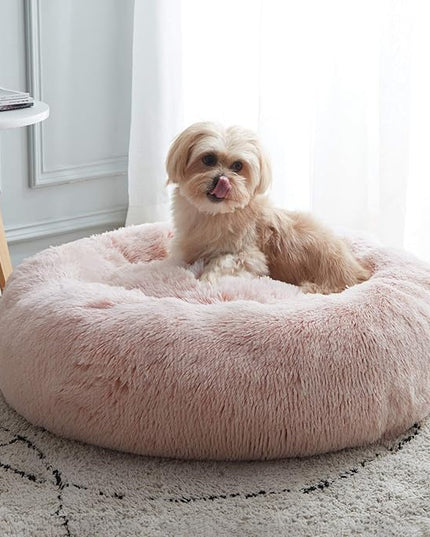 WESTERN HOME WH Calming Dog Bed & Cat Bed, Anti-Anxiety Donut Dog Cuddler Bed, Warming Cozy Soft Dog Round Bed, Fluffy Faux Fur Plush Dog Cat Cushion Bed for Small Medium Dogs and Cats WESTERNHOME