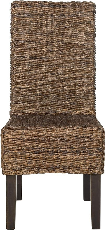 Safavieh Home Collection Avita Brown Wicker 18-inch Dining Chair (Set of 2) - LeafyLoom