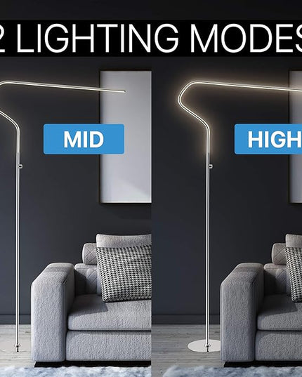 JONATHAN Y JYL7020A Julian 65.25" Integrated LED Metal Floor Lamp Minimalistic,Modern,Contemporary for Bedrooms, Living Room, Office, Reading, Chrome - LeafyLoom