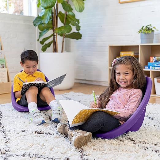 ECR4Kids Leaf Floor Seat, Rocker Chair, Purple, 6-Piece - LeafyLoom