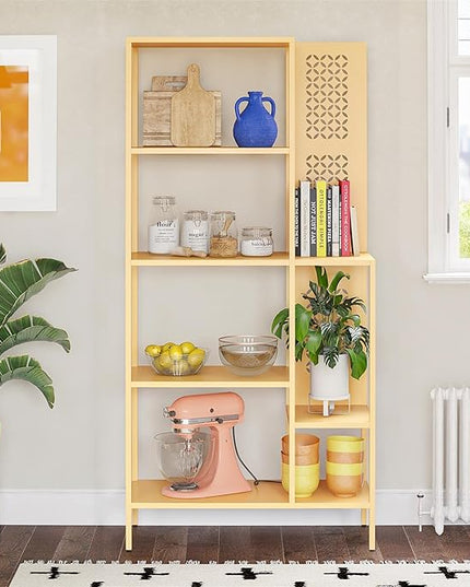 Mr. Kate Annie Metal Bookcase, Sunny Yellow - LeafyLoom