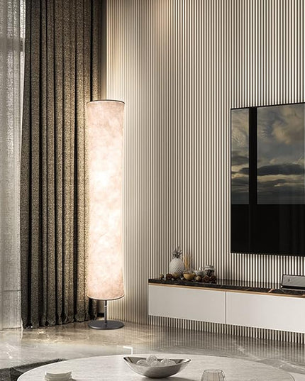 Torchlet LED Standing Lamp with Remote Control, Adjustable Color Temperature and Brightness, Modern Floor Lamp with Fabric Shade for Bedroom, Living Room - LeafyLoom