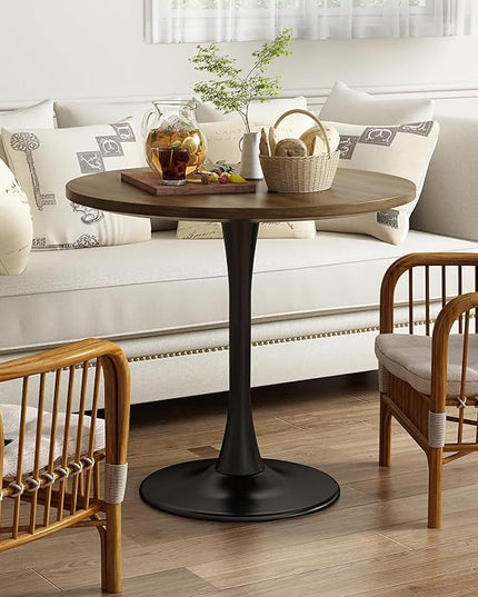 Wood Round Table Modern Dining Table Tulip Round Kitchen Table Wooden Mid Century Coffee Table for Living Room 31.5 inch - LeafyLoom