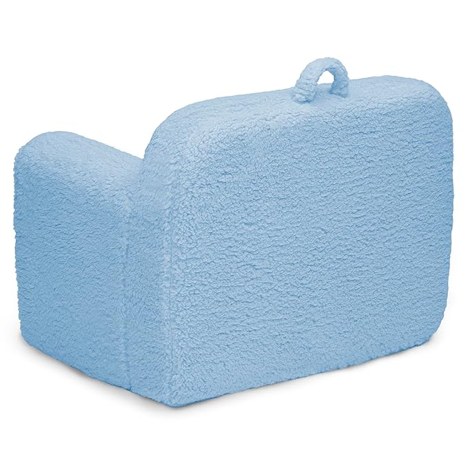 Delta Children Cozee Sherpa Chair, Powder Blue - LeafyLoom