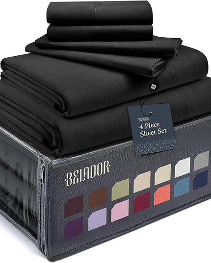BELADOR Silky Soft Twin XL Sheet Set - Luxury Bed Sheets for Twin XL Size Bed, Secure-Fit Deep Pocket Sheets with Elastic, Breathable Hotel Sheets and Pillowcase Set, Wrinkle Free Oeko-Tex Sheets - LeafyLoom