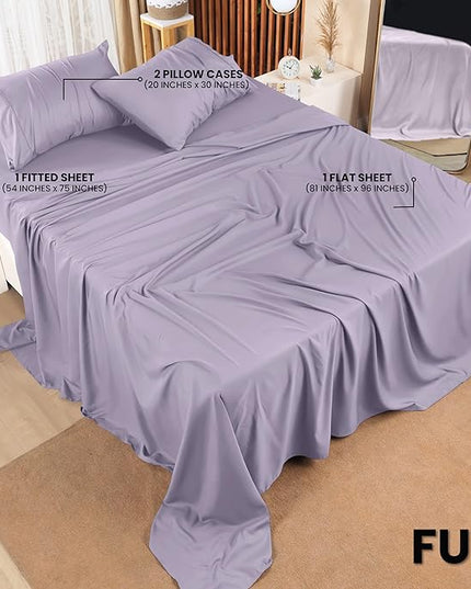 Utopia Bedding Full Bed Sheets Set - 4 Piece Bedding - Brushed Microfiber - Shrinkage and Fade Resistant - Easy Care (Full, Lavender) - LeafyLoom