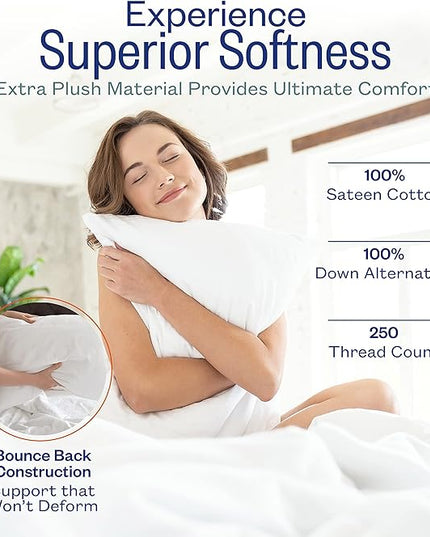 Sleep Restoration Gel Pillow - (2 Pack King) Best Hotel Quality Comfortable and Plush Cooling Gel Fiber Filled Pillow - LeafyLoom
