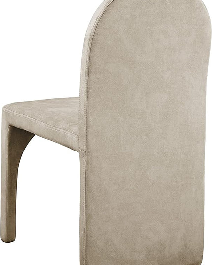 Meridian Furniture Summer Collection Modern | Contemporary Velvet Upholstered Dining Side Chair with Steel Frame, Set of 2, Stone - LeafyLoom