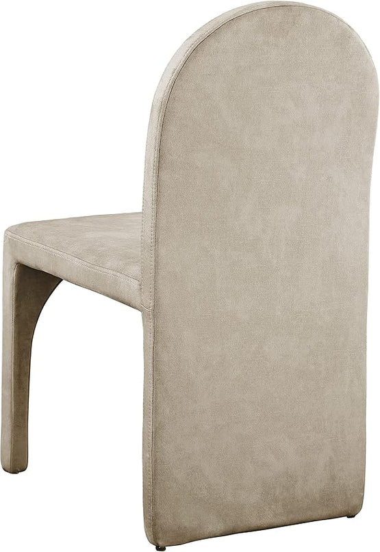 Meridian Furniture Summer Collection Modern | Contemporary Velvet Upholstered Dining Side Chair with Steel Frame, Set of 2, Stone - LeafyLoom